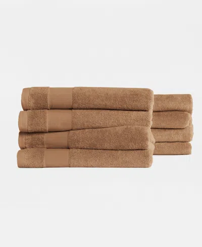 Ienjoy Home 8-pc. Plush Cotton Bath Towel Set, 54" X 30" In Brown
