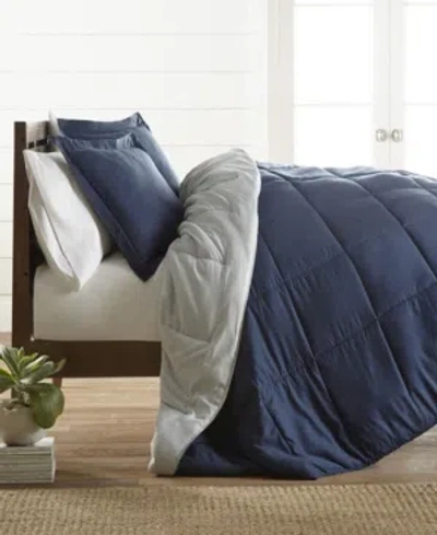 Ienjoy Home All Season Lightweight Down Alternative Reversible 3-pc. Comforter Set, King/california King In Navy