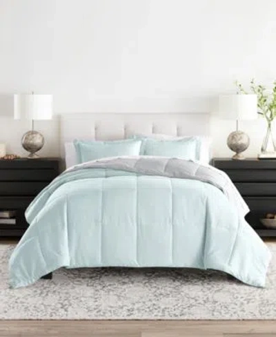 Ienjoy Home All Season Lightweight Down Alternative Reversible Comforter Set In Navy