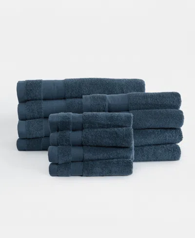 Ienjoy Home Assorted 12-pc. Cotton Bath Towel Set, 54" X 30" In Blue