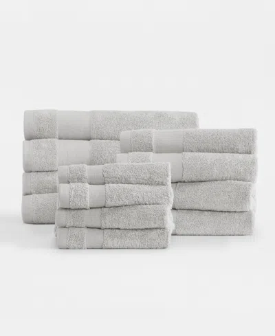 Ienjoy Home Assorted 12-pc. Cotton Bath Towel Set, 54" X 30" In Gray