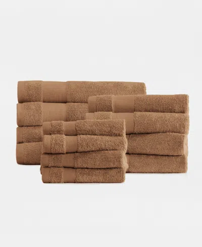Ienjoy Home Assorted 12-pc. Cotton Bath Towel Set, 54" X 30" In Brown