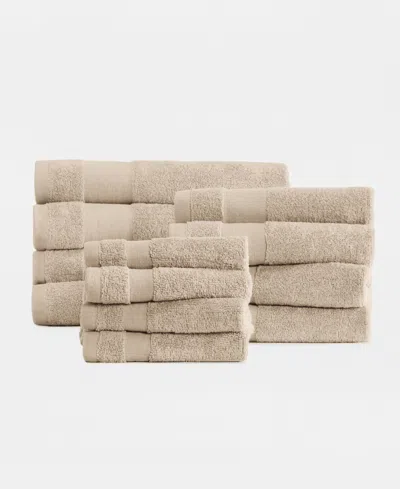 Ienjoy Home Assorted 12-pc. Cotton Bath Towel Set, 54" X 30" In Brown