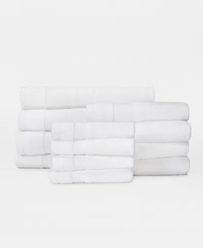 Ienjoy Home Assorted 12-pc. Cotton Bath Towel Set, 54" X 30" In White