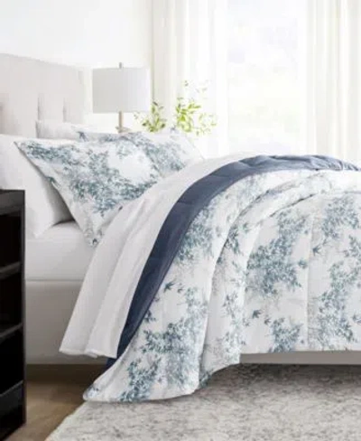 Ienjoy Home Bamboo Leaves Blue Pattern Comforter Sets In Stone