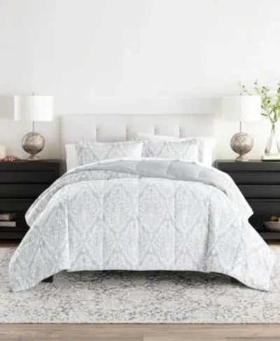 Ienjoy Home Bedding Bundle Patterned 7 Piece Comforter With Duvet Cover Sets In White