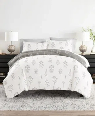 Ienjoy Home Bedding Bundle Patterned 8 Piece Comforter With Duvet Cover Sets In Gray