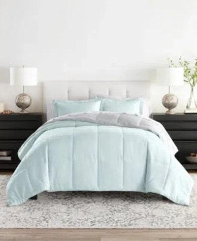 Ienjoy Home Bedding Bundle Reversible Pattern 7 Piece Comforter With Duvet Cover Sets In Thatch Taupe,chocolate