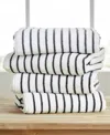 Ienjoy Home Cabana Stripe Cotton Beach Towels Set, 30" X 70" In White
