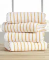 Ienjoy Home Cabana Stripe Cotton Beach Towels Set, 30" X 70" In Yellow