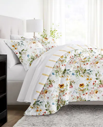 IENJOY HOME CHINTZ FLORAL STRIPE 2-PIECE COMFORTER SET, TWIN/TWIN XL