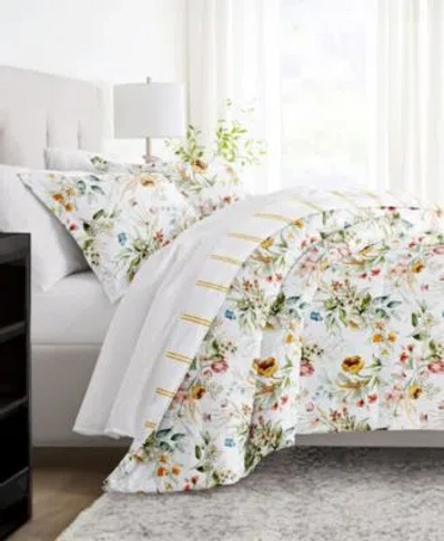 Ienjoy Home Chintz Floral Stripe 3 Piece Comforter Sets In Clay