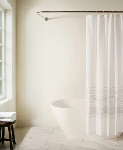 Ienjoy Home Cotton Blend Striped Shower Curtains, 72" X 72"