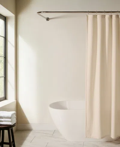 Ienjoy Home Cotton Blend Waffle Shower Curtain, 72" X 72" In Brown
