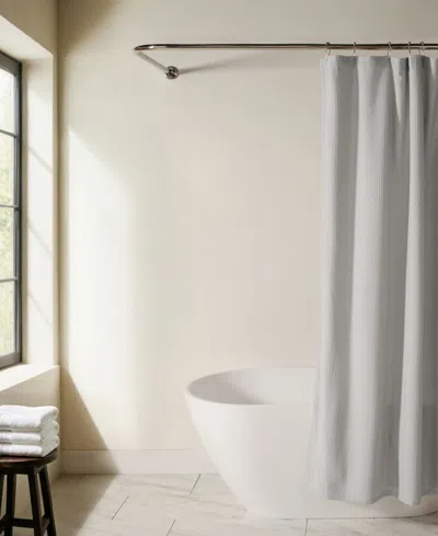 Ienjoy Home Cotton Blend Waffle Shower Curtain, 72" X 72" In Gray