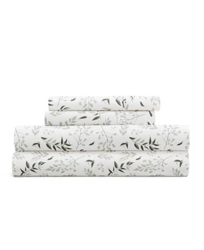 Ienjoy Home Delicate Blossoms 4-p.c. Sheet Set, California King In White