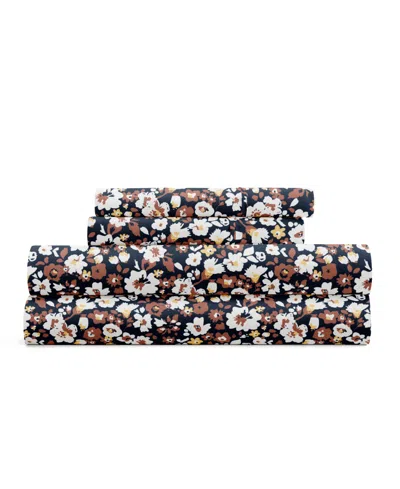 Ienjoy Home Delicate Blossoms 4-p.c. Sheet Set, King In Brown