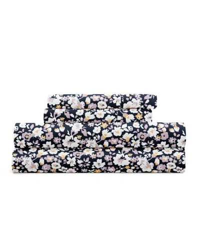 Ienjoy Home Delicate Blossoms 4-p.c. Sheet Set, Queen In Blue