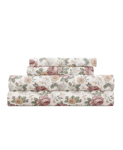 Ienjoy Home Delicate Blossoms 4-p.c. Sheet Set, Queen In Multi