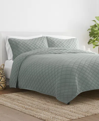 Ienjoy Home Diamond Stitch 2-pc. Lightweight Quilt Set, Twin/twin Xl In Green