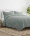 Ienjoy Home Diamond Stitch 3-pc. Quilt Set, Full/queen In Eucalyptus