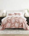 Ienjoy Home Distressed Bouquet Reversible Quilt Sets In Brown