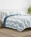 Ienjoy Home Scrolled Patchwork Reversible 3-pc. Lightweight Quilt Set, Full/queen In Dusk Blue