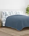 Ienjoy Home Distressed Diamond Reversible 3-pc. Quilt Set, Full/queen In Dusk Blue