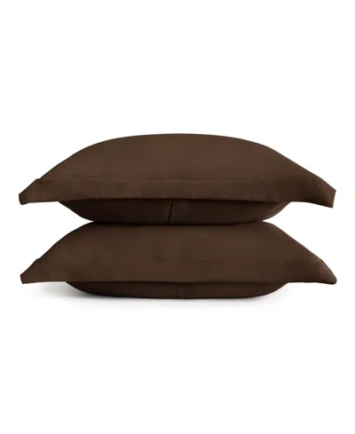 Ienjoy Home Double Brushed Solid 2 Pack Pillow Sham Set, King In Brown