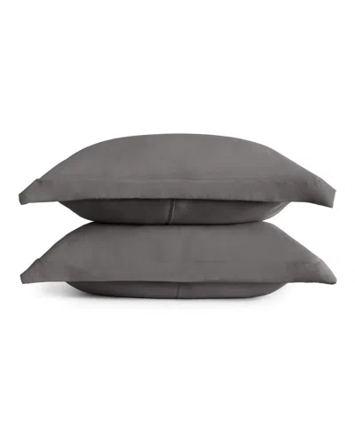 Ienjoy Home Double Brushed Solid 2 Pack Pillow Sham Set, King In Gray