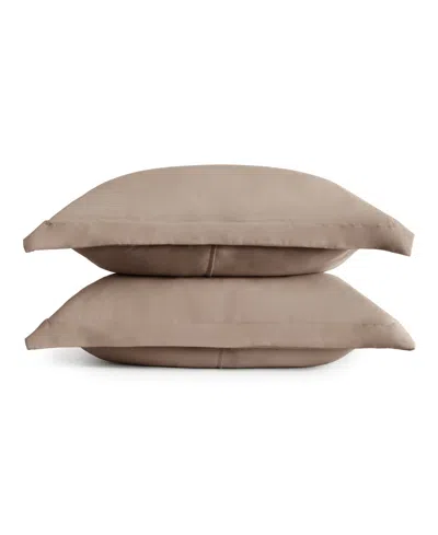 Ienjoy Home Double Brushed Solid 2 Pack Pillow Sham Set, Standard In Brown