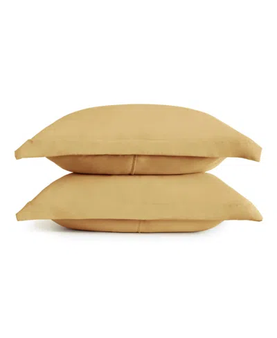 Ienjoy Home Double Brushed Solid 2 Pack Pillow Sham Set, Standard In Yellow