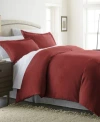 Ienjoy Home Double Brushed Solid Duvet Cover Set, King/california King In Burgundy