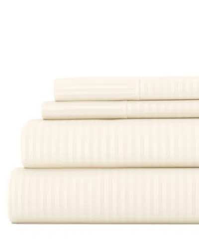 Ienjoy Home Expressed In Embossed Striped 3-pc. Sheet Set, Twin In Pink