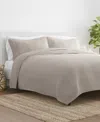 Ienjoy Home Floral Stitch 3-pc. 3-pc. Quilt Set, King/california King In Latte
