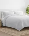 Ienjoy Home Floral Stitch 3-pc. 3-pc. Quilt Set, King/california King In Light Gray