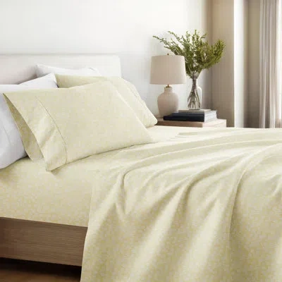 Ienjoy Home Floral Wheatfield Microfiber Sheet Set In Ivory