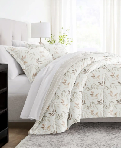 Ienjoy Home Foliage Stripe 2-piece Comforter Set, Twin/twin Xl In Ivory