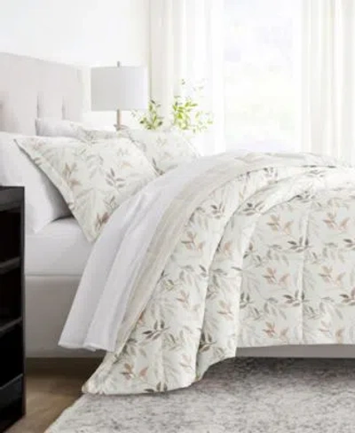 Ienjoy Home Foliage Stripe Comforter Sets In Ivory