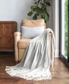 Ienjoy Home Herringbone Fringed Throw, 60" X 50" In Gray
