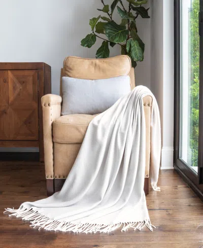 Ienjoy Home Herringbone Fringed Throw, 60" X 50" In Light Gray