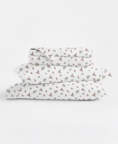 Ienjoy Home Holiday Pattern 4-pc. Sheet Set, King In Winter Berries White
