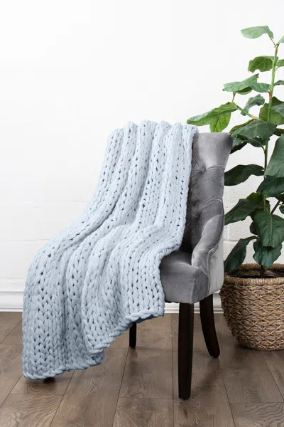 Ienjoy Home Home Collection Premium Chunky Knit Blanket In Light Blue