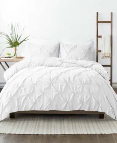 Ienjoy Home Ultra Soft 3-pc. Pinch Pleat Duvet Cover Set, Full/queen In White