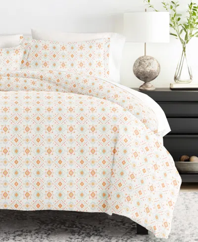 Ienjoy Home Home Collection Premium Ultra Soft Alps Chevron Pattern 3 Piece Duvet Cover Set, Twin/twin Xl In Orange