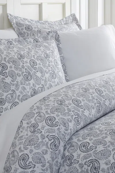Ienjoy Home Home Spun Premium Ultra Soft 3-piece Coarse Paisley Print Duvet Cover King Set In Navy