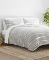 Ienjoy Home Horizon Lines Reversible 3-pc. Quilt Set, King/california King In Light Gray