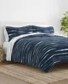 Ienjoy Home Horizon Lines Reversible 3-pc. Quilt Set, King/california King In Navy