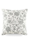 Ienjoy Home Jacobean Floral Cotton Throw Pillow In Gray