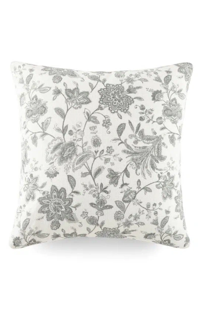 Ienjoy Home Jacobean Floral Cotton Throw Pillow In Gray